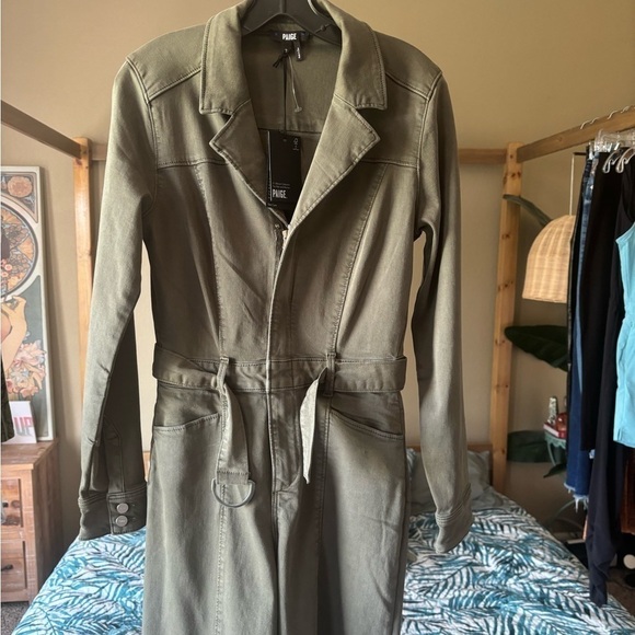 Paige Jolie Longsleeve Cotton Blend Jolie Jumpsuit Size 2 - Picture 3 of 8